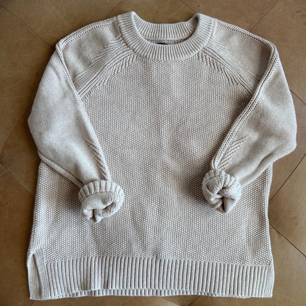 Gap Vintage 90s Knit Sweater Womens Small Blush Beige Preppy Minimalist Cotton